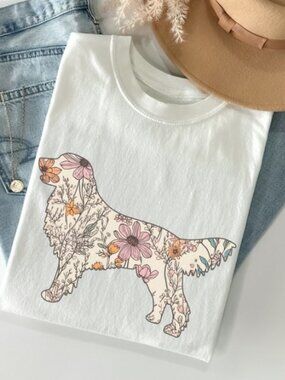 Golden retriever cottagecore t shirt, Golden retriever t shirt